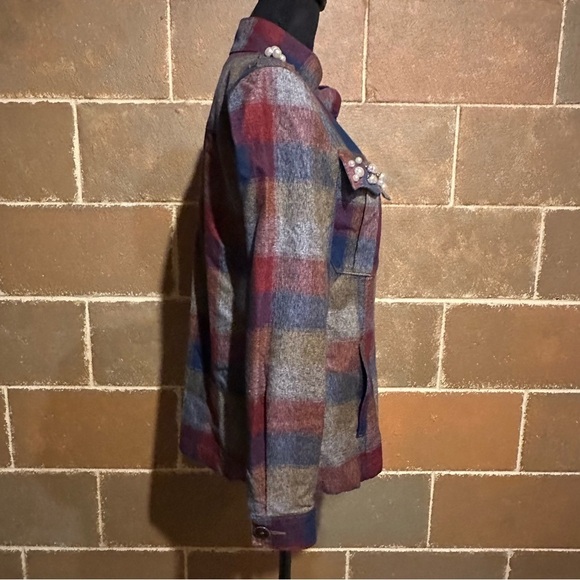 CAbi Collage Plaid Zip Jacket Shacket Blazer Women's S Small - Picture 5 of 9